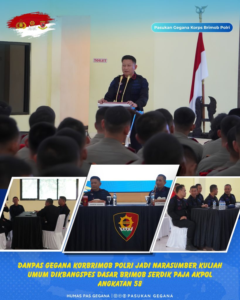 Danpas Gegana Korbrimob Polri Jadi Narasumber Kuliah Umum Dikbangspes Dasar Brimob Serdik Paja Akpol Angkatan 58