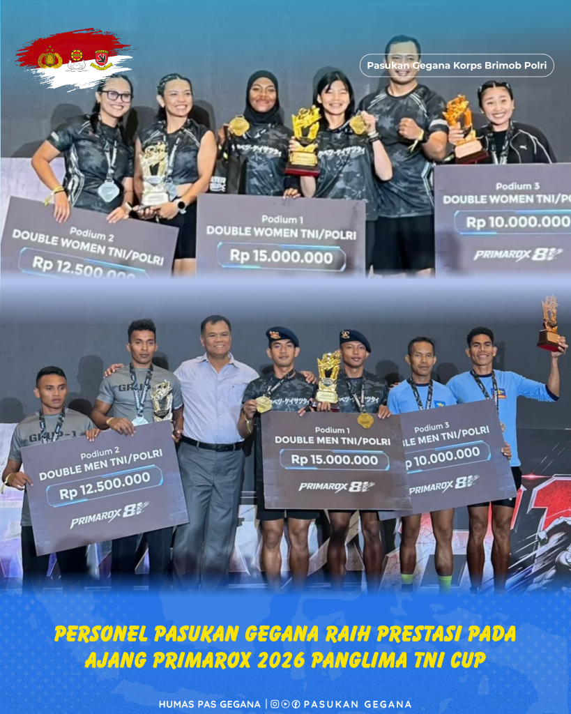 PERSONEL PASUKAN GEGANA RAIH PRESTASI PADA AJANG PRIMAROX 2026 PANGLIMA TNI CUP