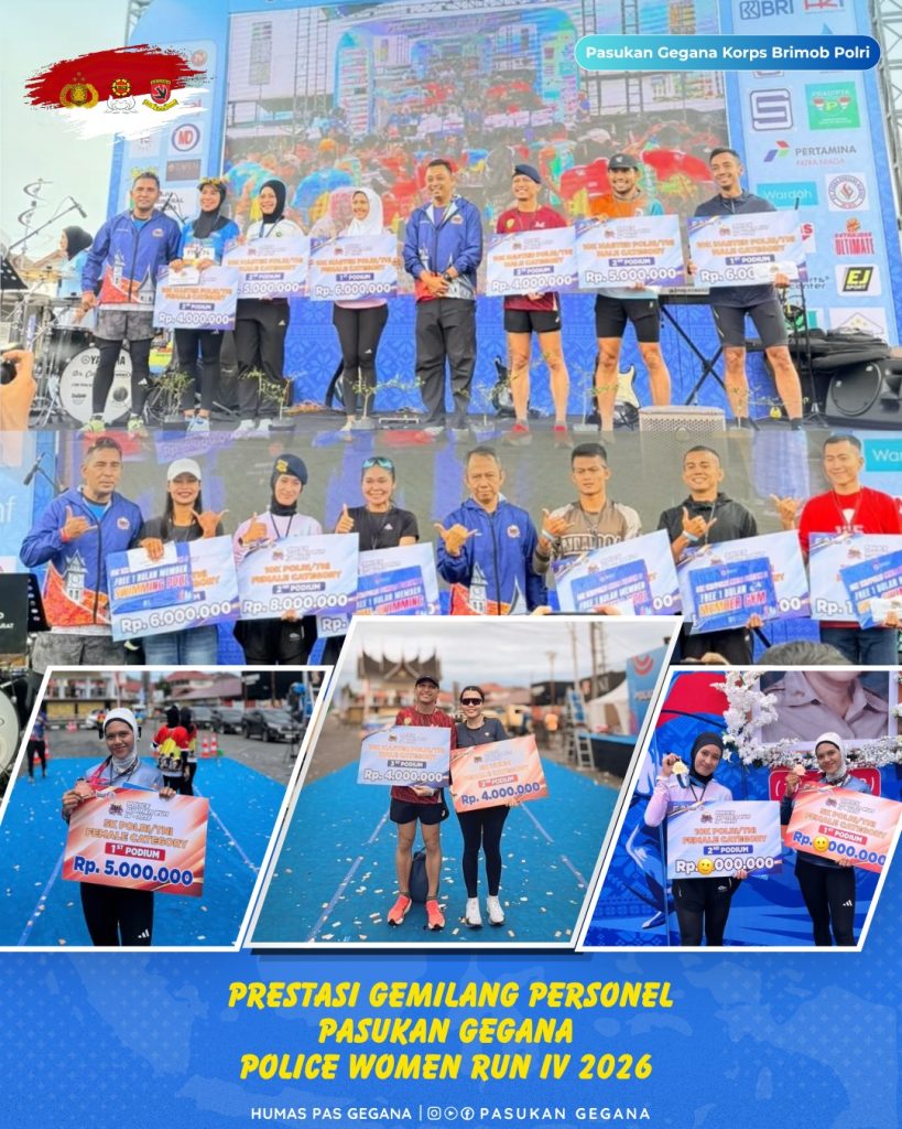 PERSONEL PASUKAN GEGANA UKIR PRESTASI DI AJANG POLICE WOMAN IV RUN 2026 BUKIT TINGGI