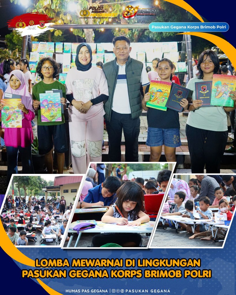 LOMBA MEWARNAI DI LINGKUNGAN PASUKAN GEGANA KORPS BRIMOB POLRI